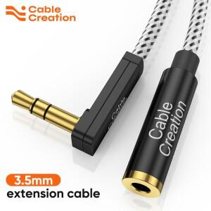 CableCreation 3.5mm TRS 잭 오디오 확장 헤드폰 Aux 케이블 남성-여성 자동차 이어폰 HUAWEI호환 P20 샤오