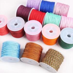 나일론 코튼 새틴  매듭 술 실크 라떼 코드 로프  비딩 브레이드  DIY 스트링 실  0.8mm