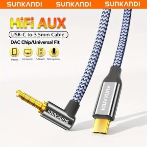 SUNKANDI USB C - 3.5mm 오디오 Aux 잭 케이블  iphone 호환 16 15  samsung 호환 갤럭시 호환 S24  ipad