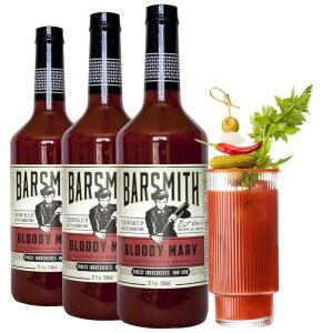 바스미스 바 에센셜 블러디 메리 믹스 - 리얼 토마토, 신선한 고추냉이 & 우스터셔 소스로 만든 - 보드카, 데킬라용 칵테일 믹서 - 브런치와 파티에 이상적 - 32온스 병(3팩)