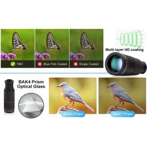 유니버설 HD 광학 휴대폰 렌즈 단안 망원 줌 32X 삼각대 모바일 폰