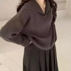 [하프클럽/옷자락]여성 루즈핏 세일러 카라 골지 니트 스웨터