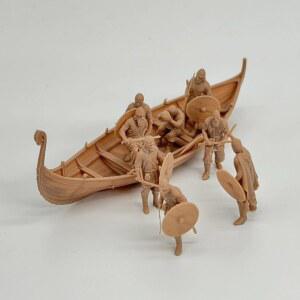 모델 모형 중세 바이킹 세트 군사 벨트 빌딩 로브 스틸 레트로 스탠드 도색되지 마을