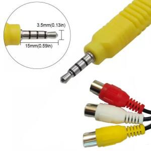 DC 3.5MM 잭 3 RCA 케이블 비디오 컴포넌트 AV 어댑터 TCL TV용 빨강 흰색 노랑 여성용