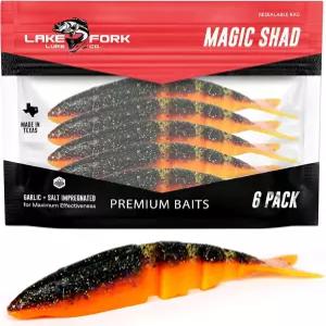 레이크 포크 트로피 미끼 라이브 매직 샤드 - 블루 길 3.5인치 6카운트 낚시 수영 부드러운 플라스틱 도구