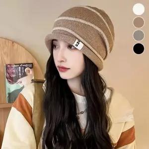 [콩심팥심]두건 니트 코디 커플 남녀공용 모자 길거리 휴가