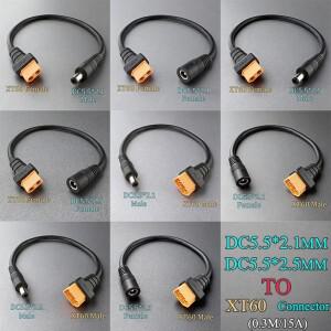 모형 비행기 플레이어용 필수 XT60 남성 및 여성 커넥터에서 DC5521/5.5x2.5mm 커넥터로 변환 어댑터 케이