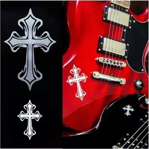 기타 및 베이스용 인레이스티커 - 메탈릭 트리뷴 크로스(2개 세트) B-141MTC-AZ