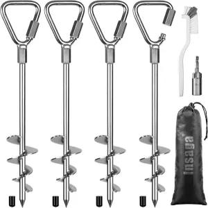 인사가 17인치 헤비 듀티 그라운드 앵커 나사 삽입 - 트램펄린 스윙 세트 헛간 이동식 주택 카포트를 위한