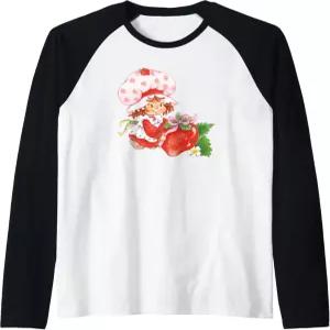 딸기 쇼트케이크 스위트 서프라이즈 보우 빈티지 라글란 야구 티