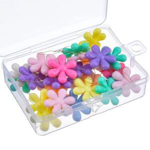 20개 멀티컬러 꽃 모양 와이어 루프 바늘통  DIY 크로스 스티치 자수 바느질 가이드 도구