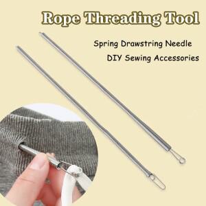밧줄 꿰매기 도구 구부릴 수 있는 스프링 드로스트링 스레더 클립 휴대용 바지 후드티 탄성 밴드 DIY