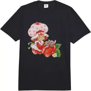 딸기 쇼트케이크 스위트 서프라이즈 보우 컴포트 컬러 성인용 헤비급 티셔츠