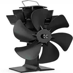 난방식 나무 스토브 팬 6개의 블레이드 비전기식 벽난로 연소식 통나무 버너 벽난로용 고풍량 열 가정용