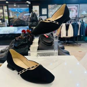 [미소페]by미소페 여성 스퀘어토 체인장식 통굽 단화 (2cm) 112535009_BP