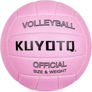 쿠요트 핑크 배구 - 공식 사이즈 5 소프트 합성 가죽 커버 훈련 및 게임 플레이를 위한 실내 야외 비치