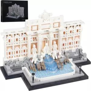 SAMYBLOCKS 2000pcs 마이크로 미니 블록 트레비 분수 아키텍처 빌딩 세트 크리에이티브 이상 로마 랜드마크