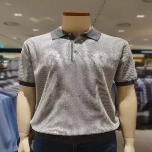 [닥스셔츠]신사양말증정 DMS1SWTS105-G1 26년S/S신상품 투톤자가드 반팔 카라니트