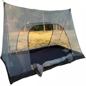 TOLVPWR 1인용 초경량 모기장 텐트 이중 문이 있는 찢어지지 않는 메쉬 벌레 보호소 걸이 및 보관 포켓