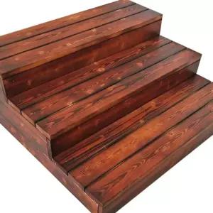 나무 계단 원목 방부목 입구 스텝퍼 현관 60x60x40 지지대 발판 2단 데크