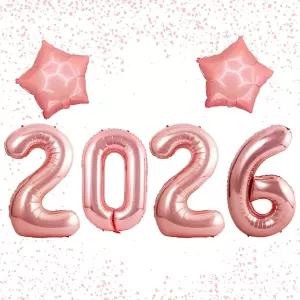 2026년 새해 장식 2026 로즈 골드 숫자 풍선 40인치 대형 복 많이 받으세요 전야 파티 용품 뉴욕