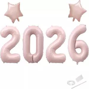 새해 장식 2026 풍선 크림 핑크 40인치 숫자 전야 파티 용품 뉴욕 크리스마스 생일 졸업식을 위한 대형 복