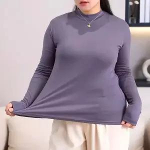 [셀러에이드]여성 뚱뚱녀 반목 티셔츠 빅사이즈 스판 겨울 이너티 3색