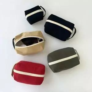 [셀러에이드]스퀘어 파우치 손잡이 화장품 여행 수납 정리 4색