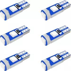 WLJH 6pcs T5 웨지 계기판 74 2721 3030smd 캔버스 오류 없는 LED 스피도 게이지 클러스터 전구 블루