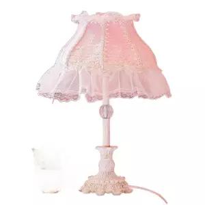 북유럽 레이스 갓 협탁 단스탠드 패브릭 조명 프렌치 깃털 빈티지