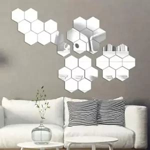 붙이는거울 화장실 현관 감성 아크릴 거울 12개 실버 (KYR-WDFF83F)_