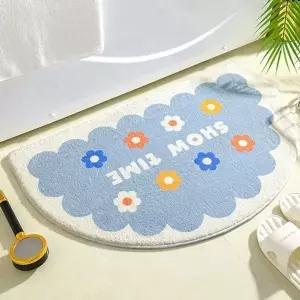 반원 모양 극세사 원단 미끄럼 방지 발매트 (KYR-WE63070)