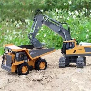 중장비 RC카 무선 굴삭기 불도저 덤프트럭 입문용 RC 미니 포크레인 완구 20
