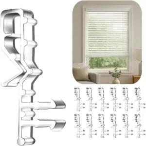 12개의 2-1/8인치 숨겨진 채널 밸런스 클립 수평 목재 블라인드용 투명 플라스틱 창문 블라인드 미니