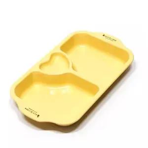 아이그릇 영유아접시 3구 분리식기 직사각 플레이트