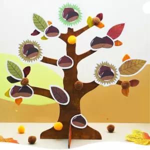 4인용 가을 알밤 입체 밤나무 만들기 유치원 초등 미술 학습교구 수업활동 단체만들기