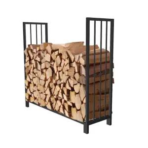 대형 장작 거치대 수납 화로 보관대 불멍 통나무 캠핑장 블랙소형