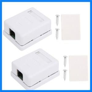 2개입 Cat6 RJ45 표면 장착 박스 RJ45-8P8C 비차폐형 장착 박스 ABS 단일 포트 표면 장착 박스 접속 박스