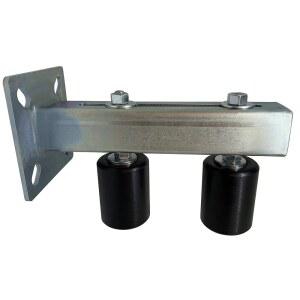 슬라이딩 롤링 게이트를 위한 조절 가능한 슬라이드 게이트 듀얼 가이드 롤러 3 u201D 블랙 리어 포스트 볼트 브래킷 마운트 더블 UHMW 하드 나일론 안티팁 유니버설 핏 헤비 듀티 스틸 어셈블리 u2013 이글 EG123