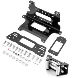 2000-3500 LBS용 7/8인치 윈치 롤러 페어리드 케이블 가이드가 장착된 ROMELACK 마운트 브래킷, 폴라리스 레인저 크루 XP 570 900 1000 풀사이즈 2013-2025(원형 튜브 570에 맞지 않음)