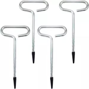 Hdtyln 4Pcs 헤비 듀티 텐트 말뚝 18cm 지면 앵커 강풍용 나사못 얼음 낚시 쉼터 못 야외 여름 캠핑 활동용