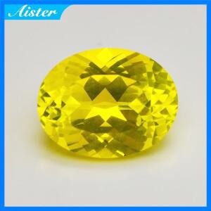 카나리 옐로우 컬러 이트리움 알루미늄 가넷, 루즈 원석, 랩 다이아몬드, 타원형 컷, YAG 스톤, 보석 제작