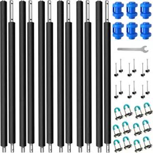 6PCS 트램펄린 곡선/직선 폴 두꺼운 범용 교체 인클로저 8-16피트 프레임 폼 커버 및 하드웨어가 있는 아연