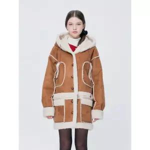 ARI ADORABLE HOOD MUSTANG LONG COAT / CAMEL 1126829