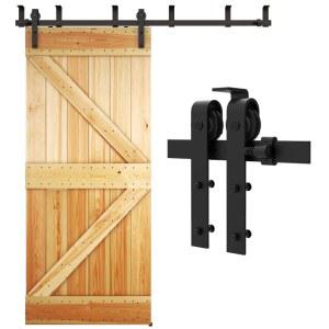 나무 문에 적합한 QINAIXQM 5피트 천장 마운트 슬라이딩 반 도어 하드웨어 키트 옷장 레일 롤러 브래킷 액세서리