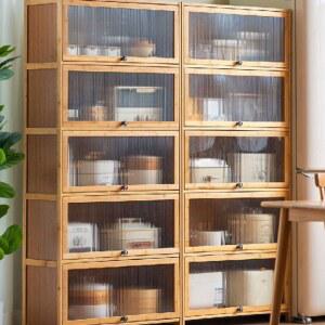 렌지다이 주방 원목 그릇 문에 가정용 밥솥장 팬트리장 60cmx33cm 정리장