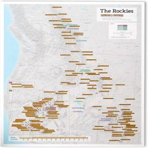 스크래치 오프 록키 마운틴 피크 지도 포스터 - USA 클라이밍 등반가를 위한 이상적인 버킷리스트 선물 22