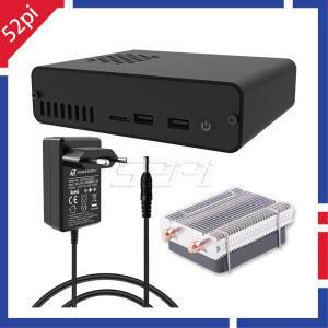 52Pi DeskPi Pro 셋톱 박스 알루미늄 합금 케이스, GPIO 확장 헤더, 적외선 수신 모듈 쿨러, 라즈베리 파이