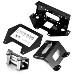 2000-3500 LBS용 7/8(124MM) 윈치 롤러 페어리드 케이블 가이드가 있는 ROMELACK 마운팅 브래킷, 폴라리스 RZR PRO XP / 4 2020-2025 호환