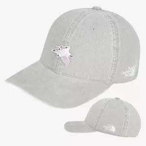 [매장판] 노스페이스 화이트라벨 모자 로고 와펜 데일리 베이직 볼 캡 그레이 NE3CS06L